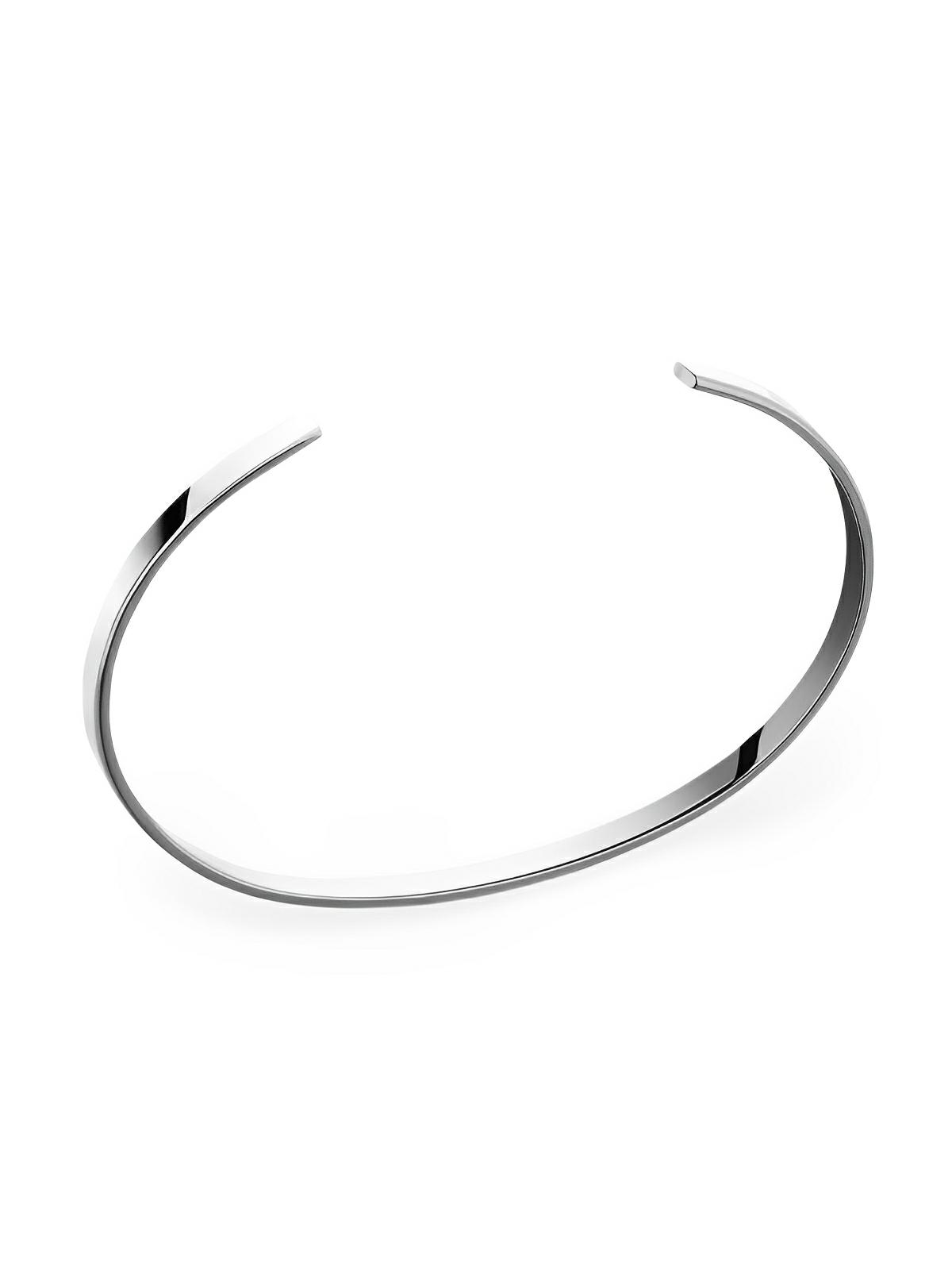 Bracelet jonc ouvert en acier inoxydable, finition brillante, design moderne, waterproof, modèle Luigi - Bracelet - Argent 3.5 mm