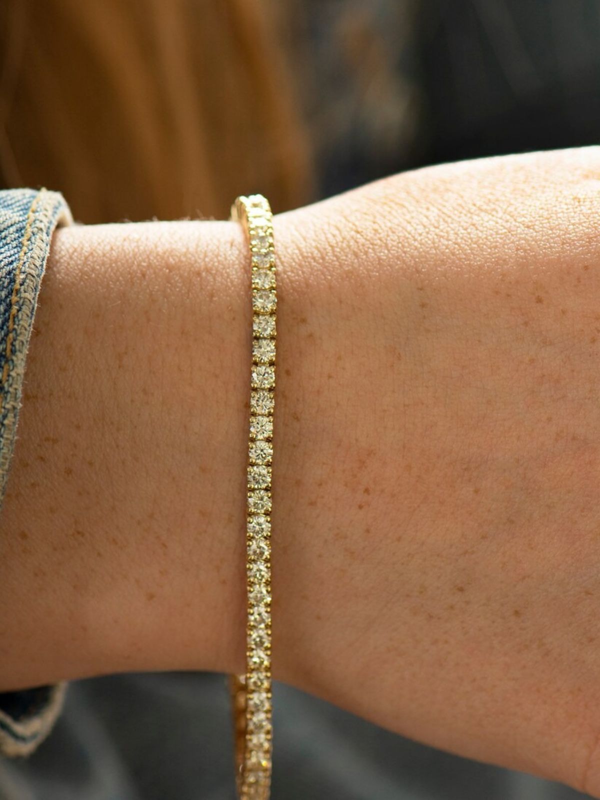 Bracelet tennis femme, or blanc, zircon scintillant, style luxe, fermoir sécurisé, modèle Larissa - Bracelet - Argent