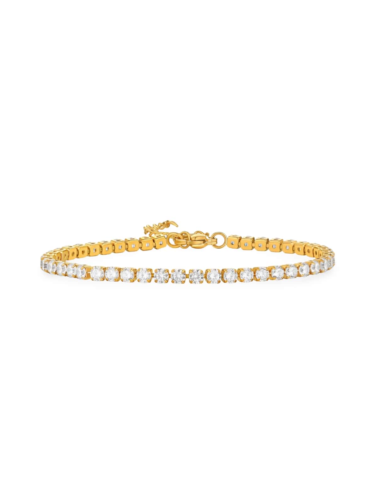 Bracelet tennis femme, or blanc, zircon scintillant, style luxe, fermoir sécurisé, modèle Larissa - Bracelet - Or