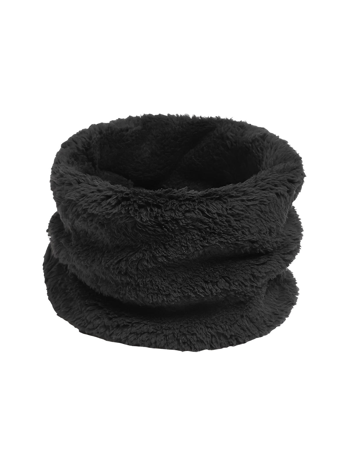Cache - cou doux femme, homme, hiver, chaud, polaire, corail, tour de cou, col chaud, accessoire hiver, couleur unie, modèle Damida - Cache - cou - Noir