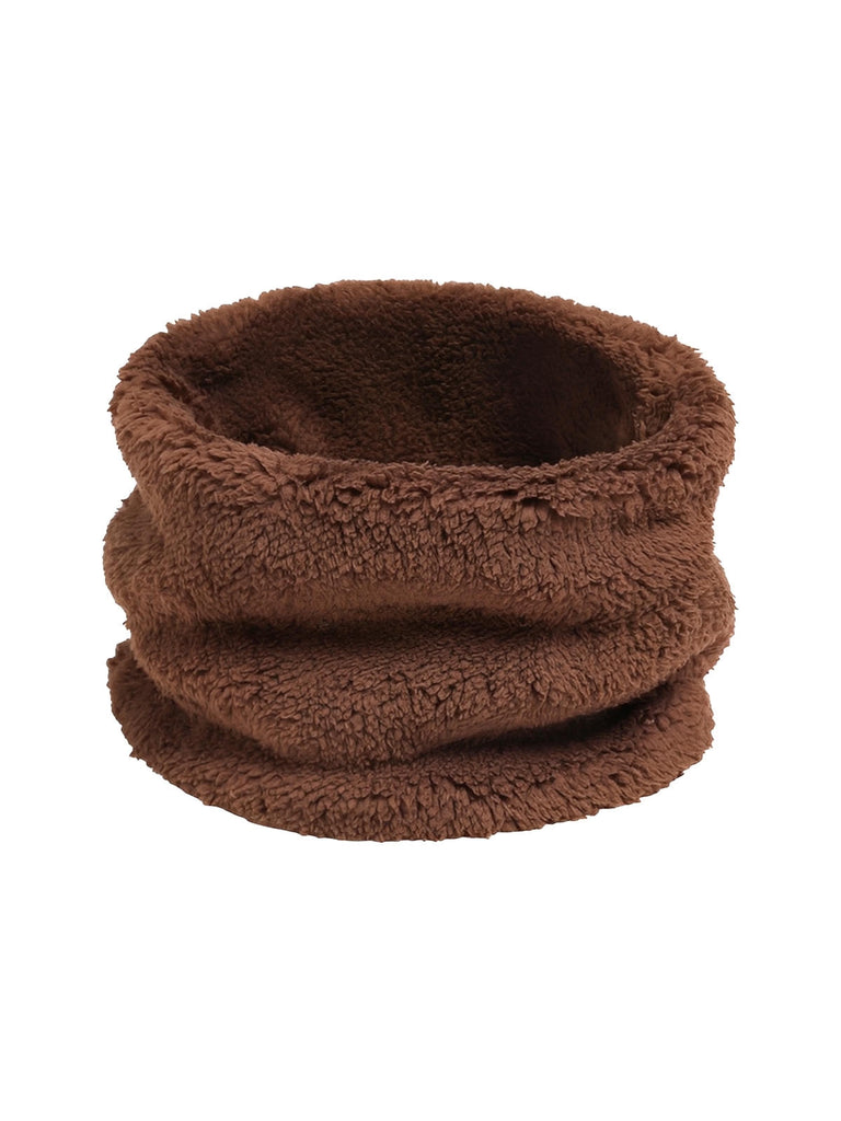 Cache - cou doux femme, homme, hiver, chaud, polaire, corail, tour de cou, col chaud, accessoire hiver, couleur unie, modèle Damida - Cache - cou - Marron