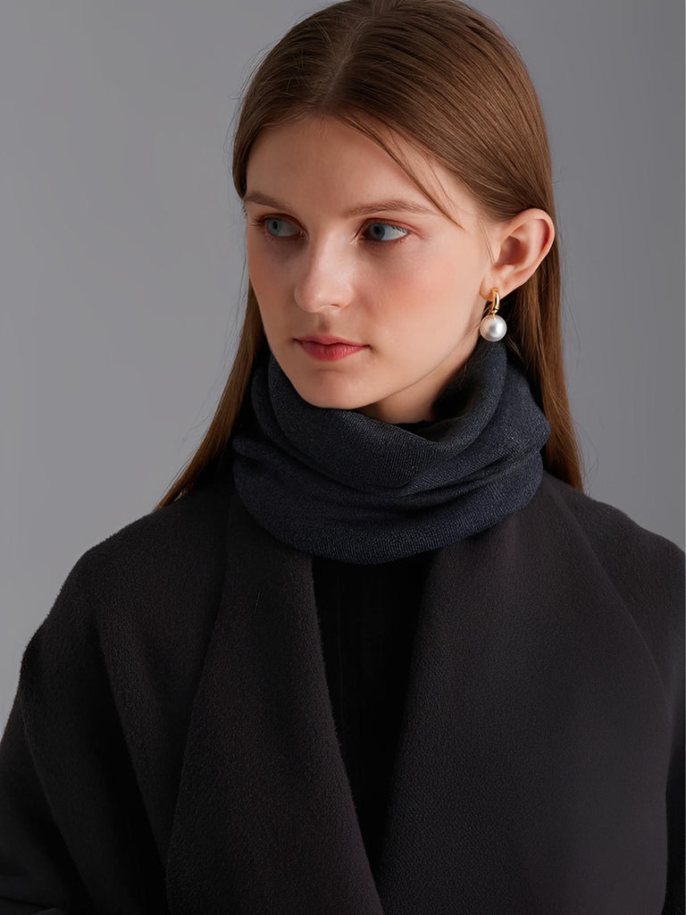 Merinowoll-Schlauchschal, beheizbarer Unisex-Kragen, weicher Schlauchschal, warmer Strick, Winter, Komfort, Nackenschutz, schlichter Stil, Modell Junon