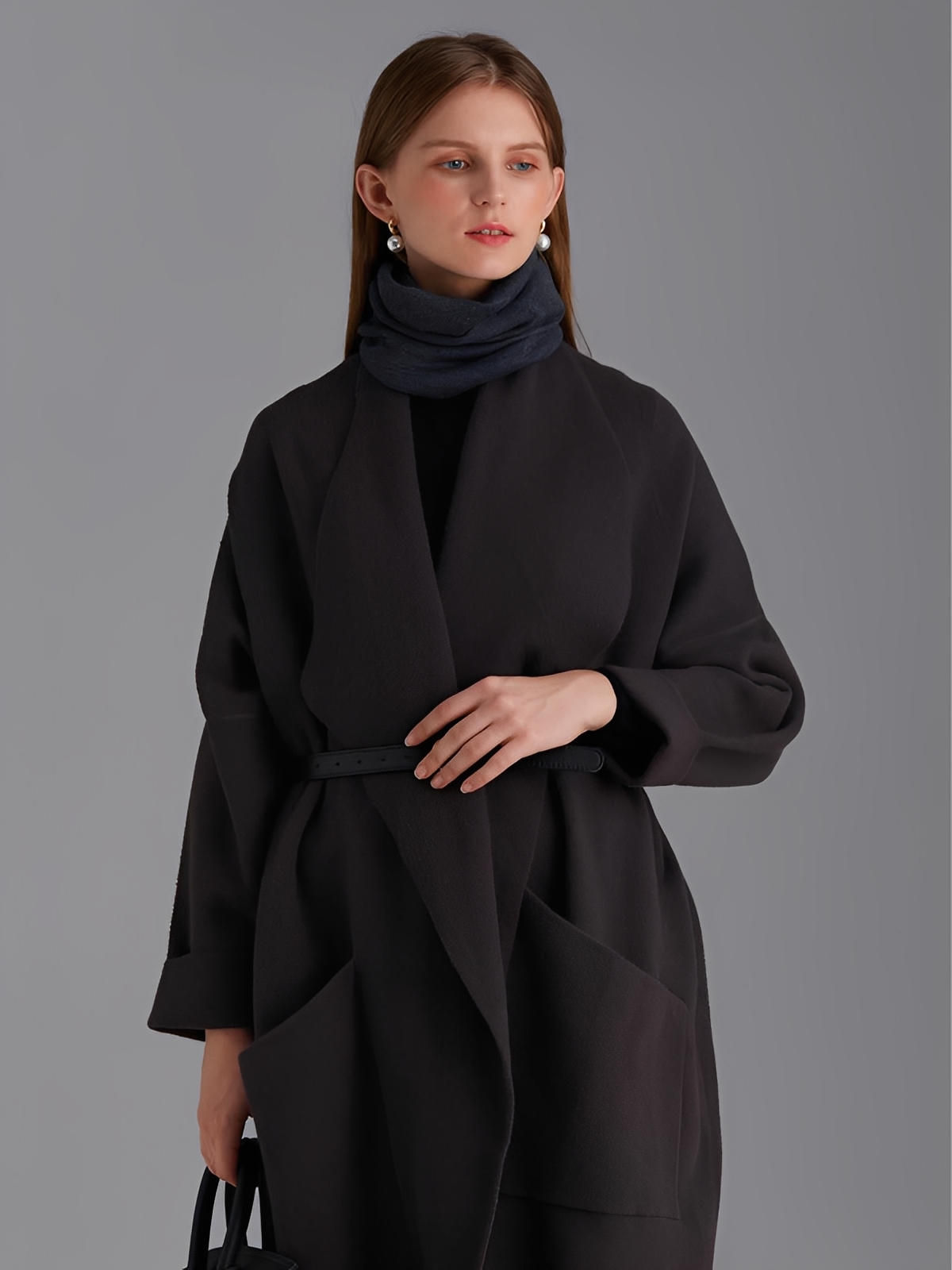 Merinowoll-Schlauchschal, beheizbarer Unisex-Kragen, weicher Schlauchschal, warmer Strick, Winter, Komfort, Nackenschutz, schlichter Stil, Modell Junon
