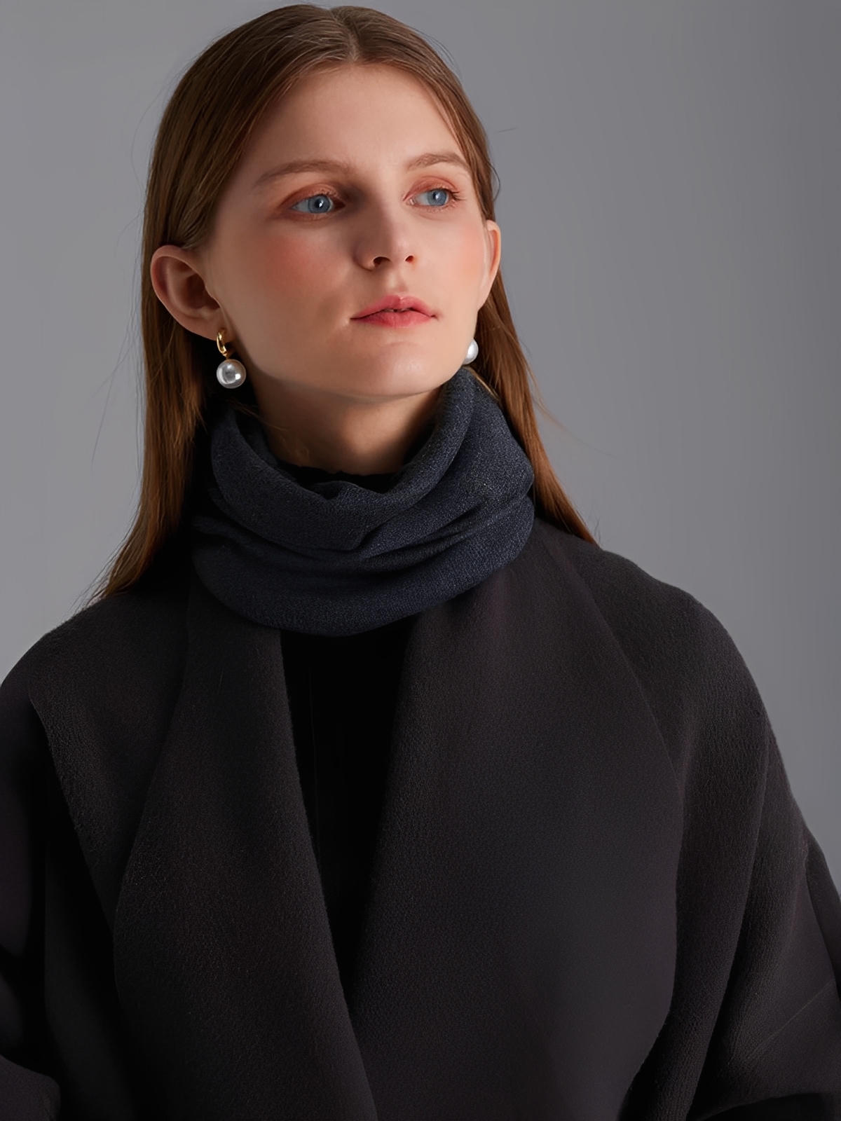 Merinowoll-Schlauchschal, beheizbarer Unisex-Kragen, weicher Schlauchschal, warmer Strick, Winter, Komfort, Nackenschutz, schlichter Stil, Modell Junon