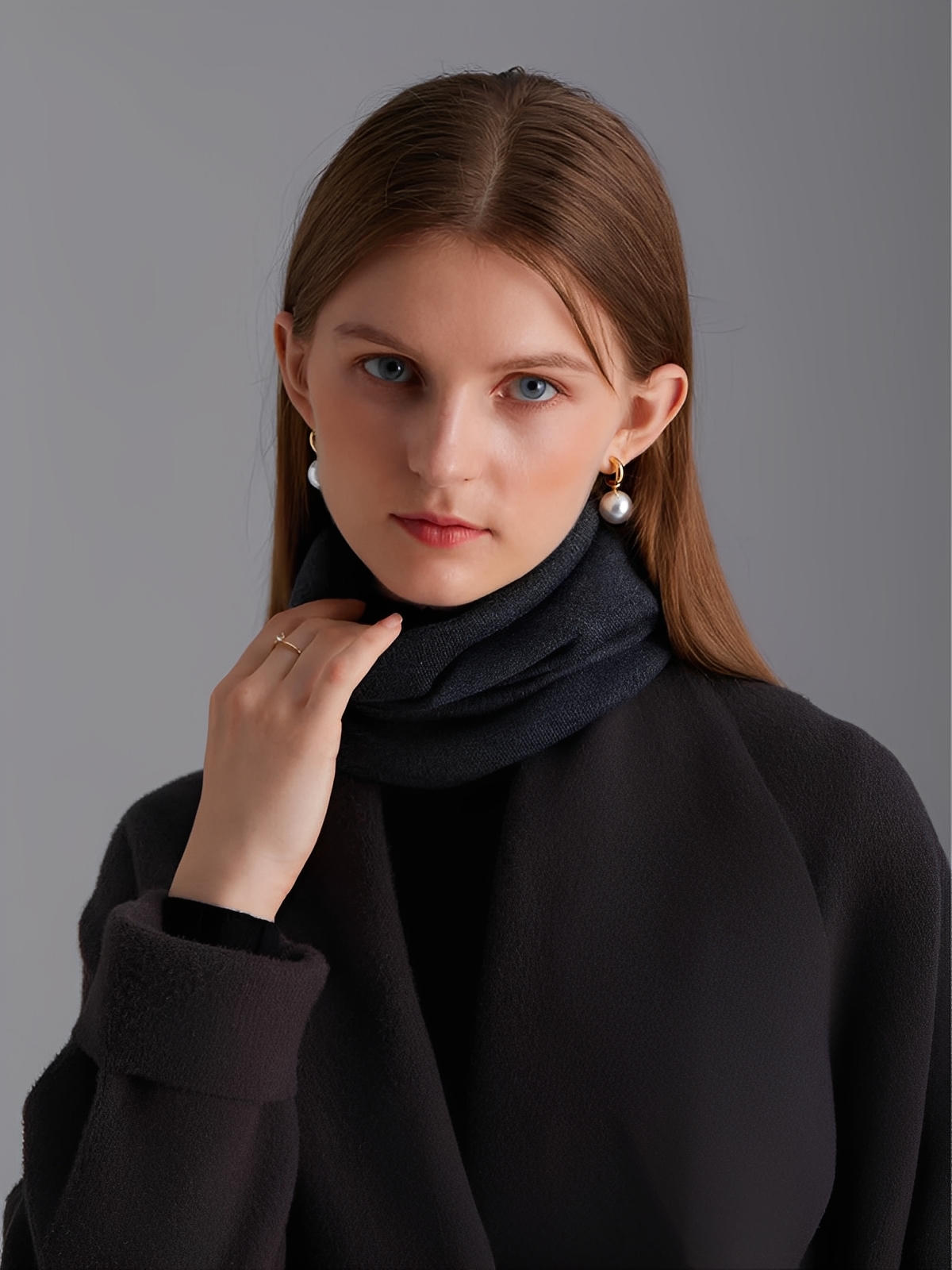 Merinowoll-Schlauchschal, beheizbarer Unisex-Kragen, weicher Schlauchschal, warmer Strick, Winter, Komfort, Nackenschutz, schlichter Stil, Modell Junon