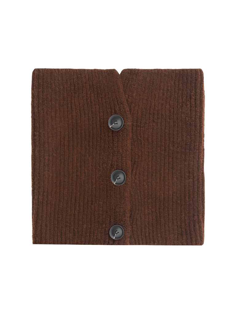 Damen Wollschal, gestrickter Schlauchschal, Stehkragen mit Knöpfen, warmes Winteraccessoire, sanfte Farbe, Modell Angela
