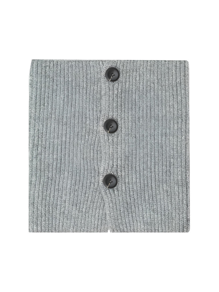Damen Wollschal, gestrickter Schlauchschal, Stehkragen mit Knöpfen, warmes Winteraccessoire, sanfte Farbe, Modell Angela