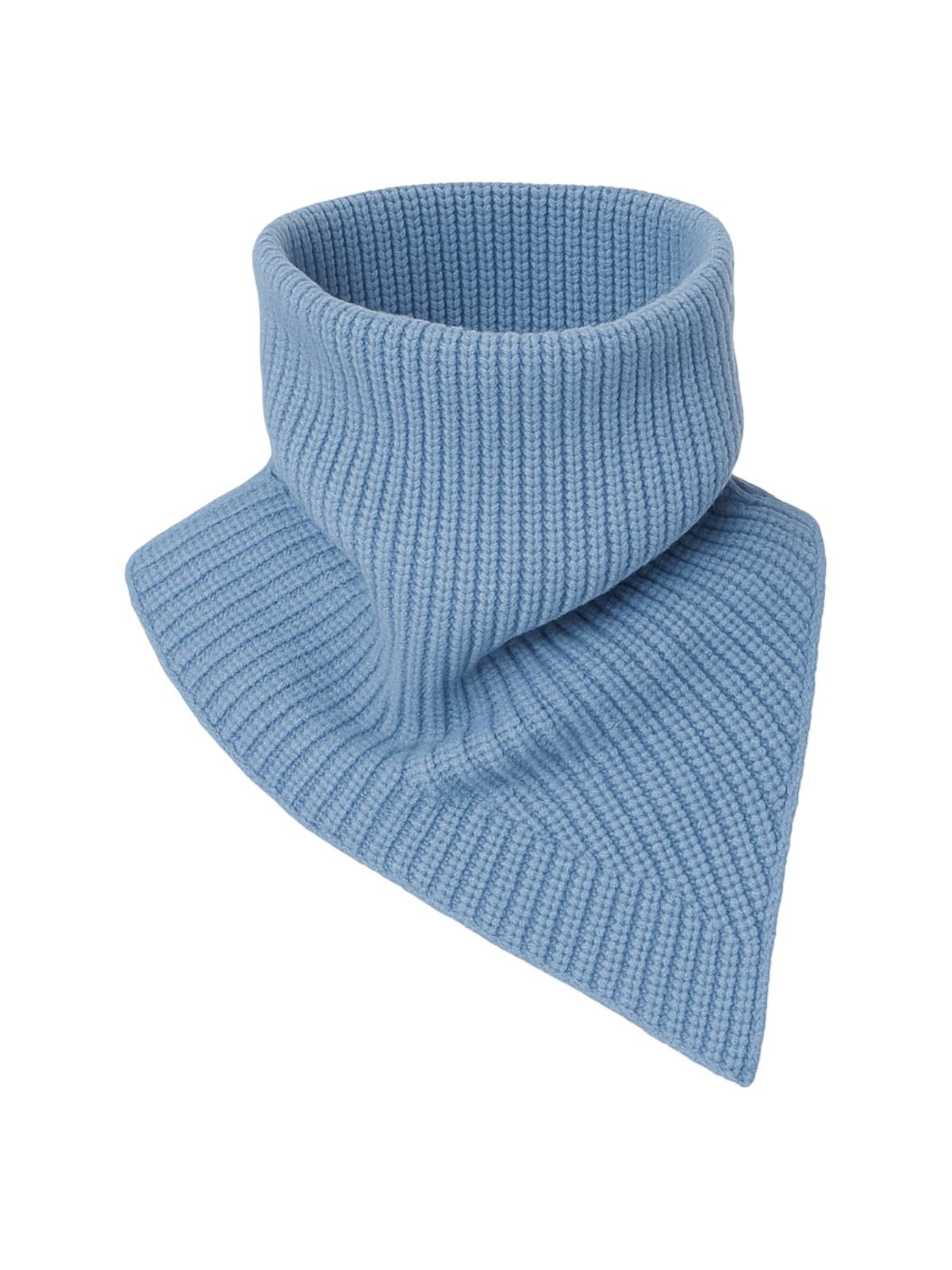 Cache - cou tricoté, doux et chaud, design haut col, unisexe, hiver, confort thermique, protection du cou, style minimaliste, modèle Artémis - Cache - cou - Bleu clair