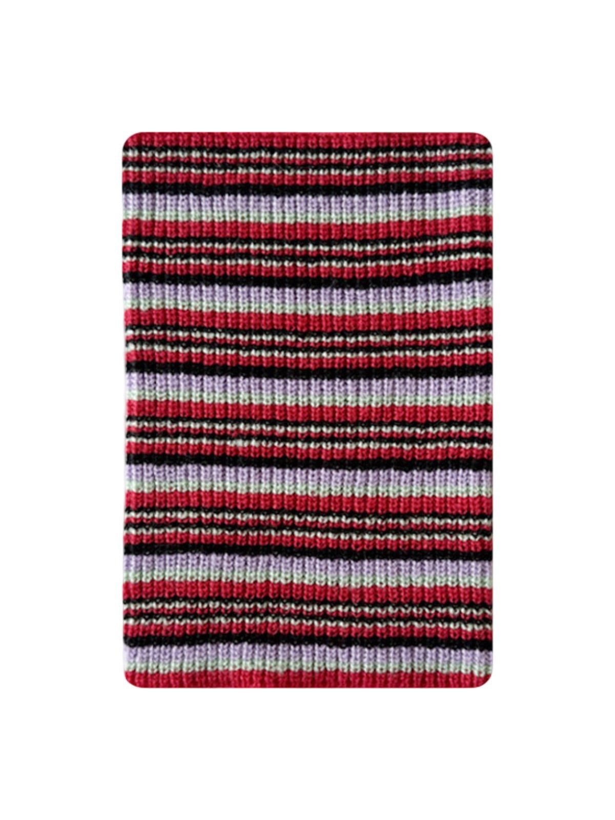 Cache - cou tricoté rayé, laine et acrylique, col doux hiver, protection cou, chaleur cocooning pour femme, modèle Birkane - Cache - cou - Multicolore 1