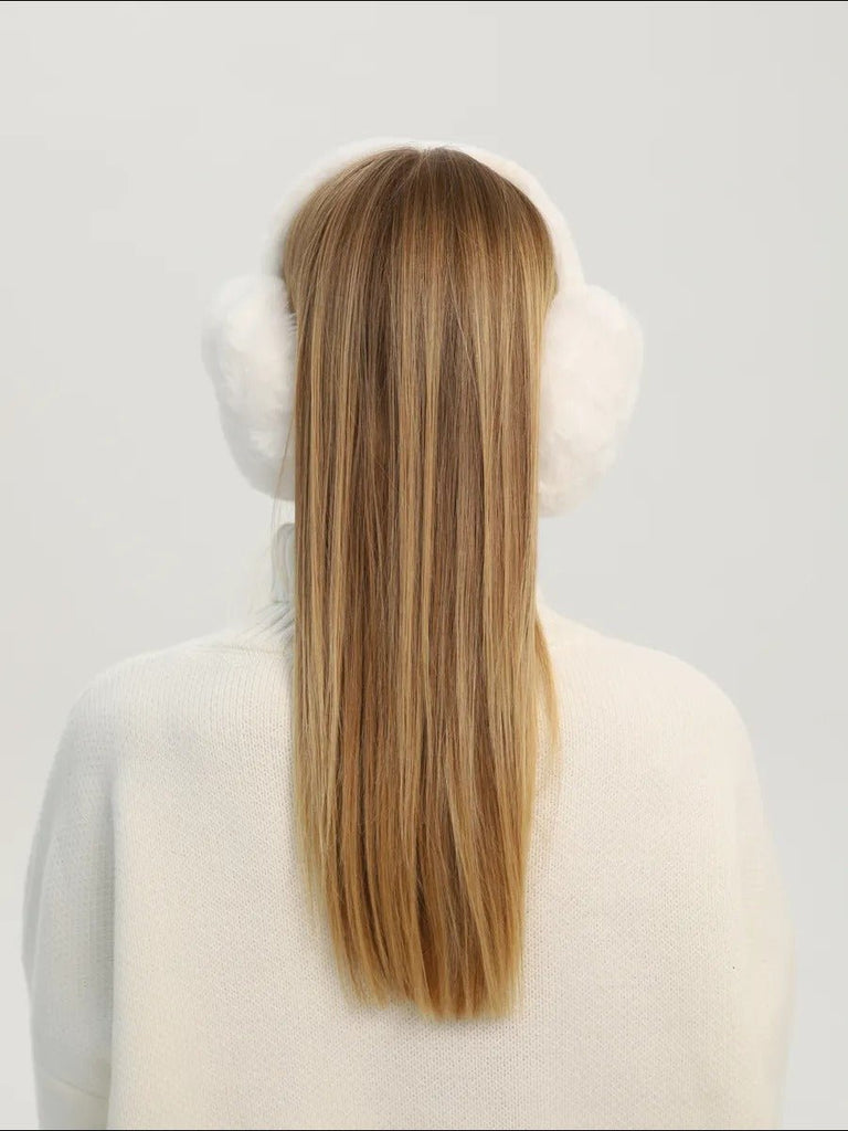 Cache - oreilles doux en fausse fourrure, accessoire chaud pour l’hiver, cache - oreilles pliable et léger, protection contre le froid et le vent, confort moelleux, modèle Jound - Cache - oreilles - Blanc