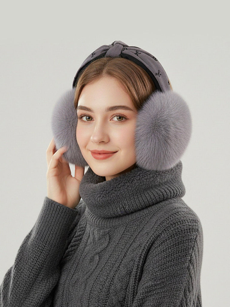 Cache - oreilles doux hiver femme, cache - oreilles chaud pliable, serre - tête en fausse fourrure, cache - oreilles moelleux, protection anti - froid élégante, modèle Josiane - Cache - oreilles - Gris