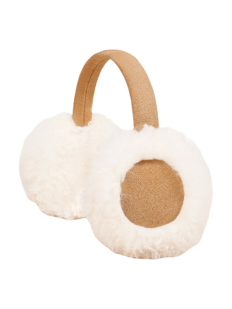 Cache - oreilles hiver chaud, protection oreilles, pliable, doux, confortable, isolant du froid, femme, modèle Xida - Cache - oreilles - Blanc et camel