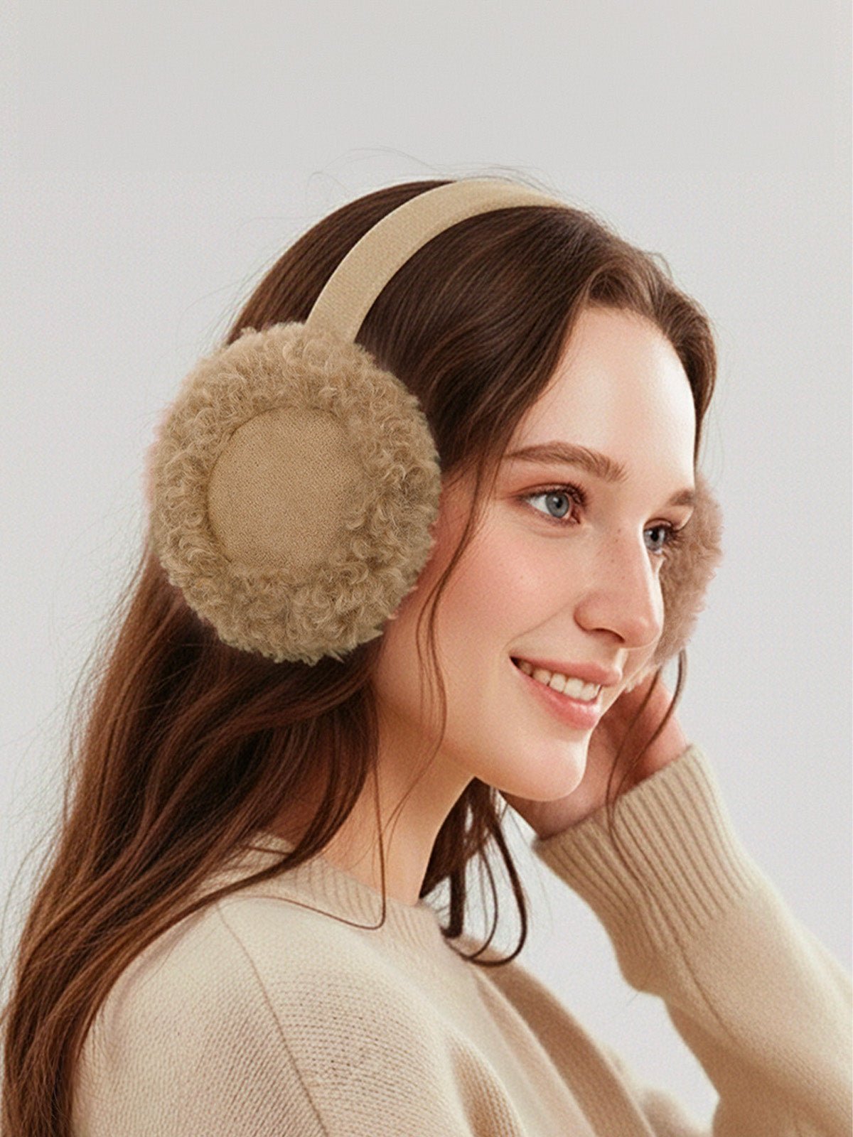 Cache - oreilles hiver chaud, protection oreilles, pliable, doux, confortable, isolant du froid, femme, modèle Xida - Cache - oreilles - Beige