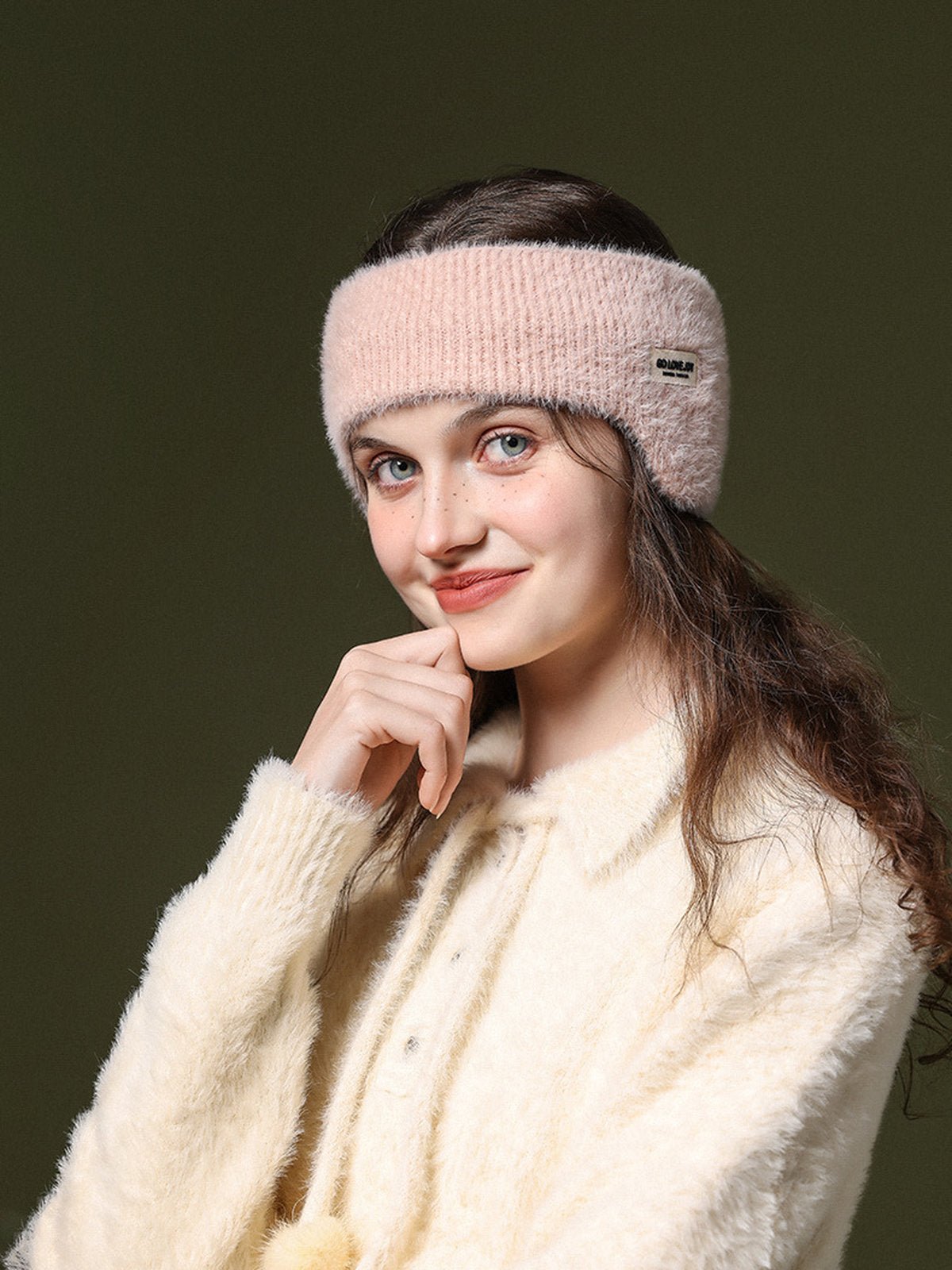 Cache - oreilles hiver doux, bandeau chaud, protection anti - froid, confort moelleux, accessoire de sport, style décontracté, modèle Sadire - Cache - oreilles - Rose