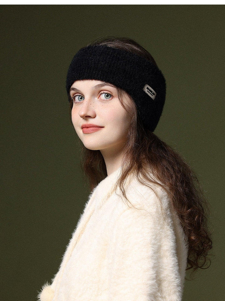 Cache - oreilles hiver doux, bandeau chaud, protection anti - froid, confort moelleux, accessoire de sport, style décontracté, modèle Sadire - Cache - oreilles - Noir