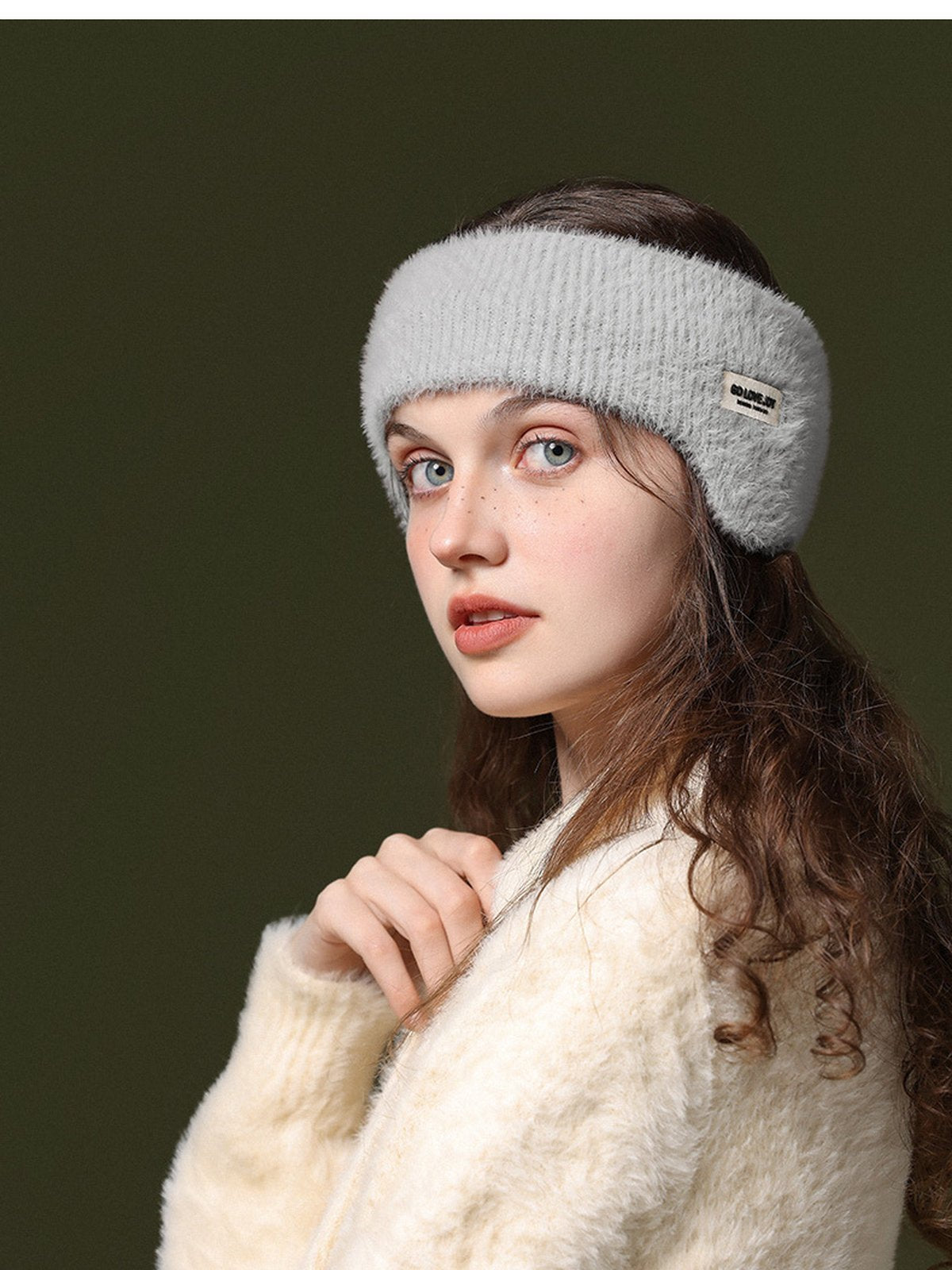 Cache - oreilles hiver doux, bandeau chaud, protection anti - froid, confort moelleux, accessoire de sport, style décontracté, modèle Sadire - Cache - oreilles - Gris