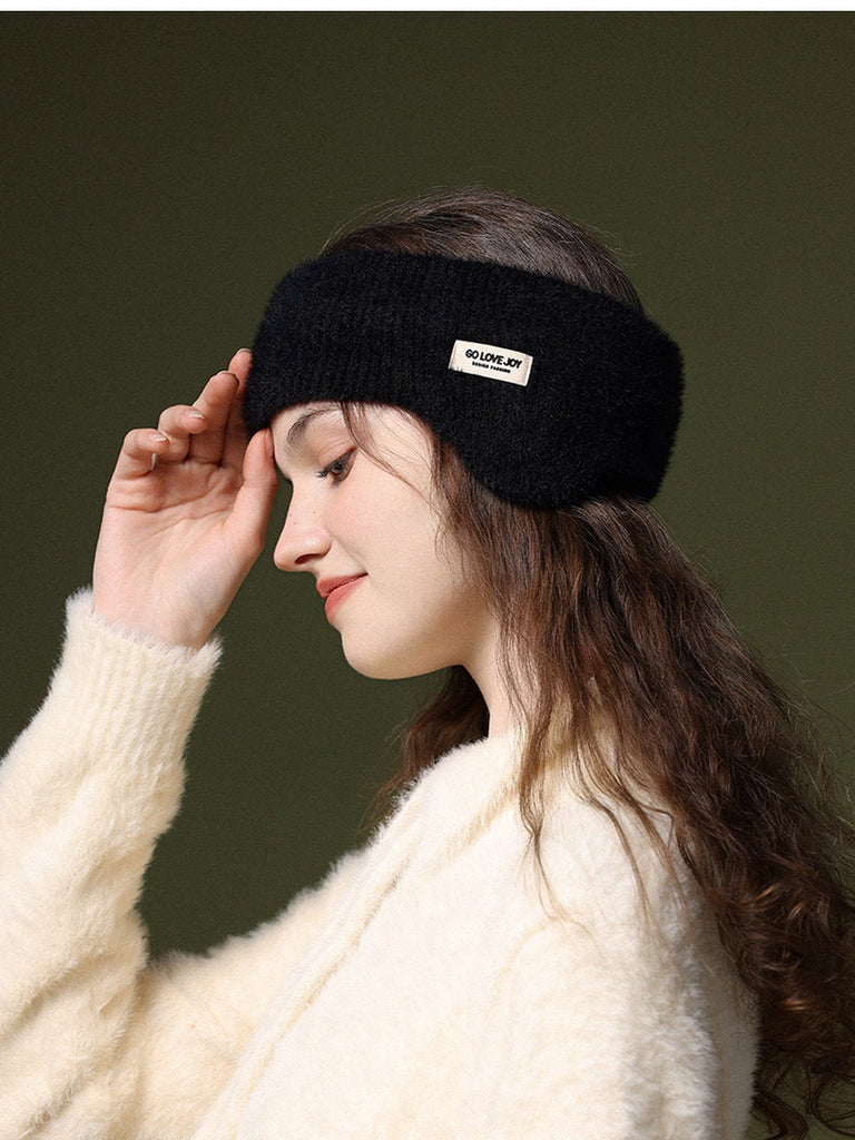 Cache - oreilles hiver doux, bandeau chaud, protection anti - froid, confort moelleux, accessoire de sport, style décontracté, modèle Sadire - Cache - oreilles - Noir