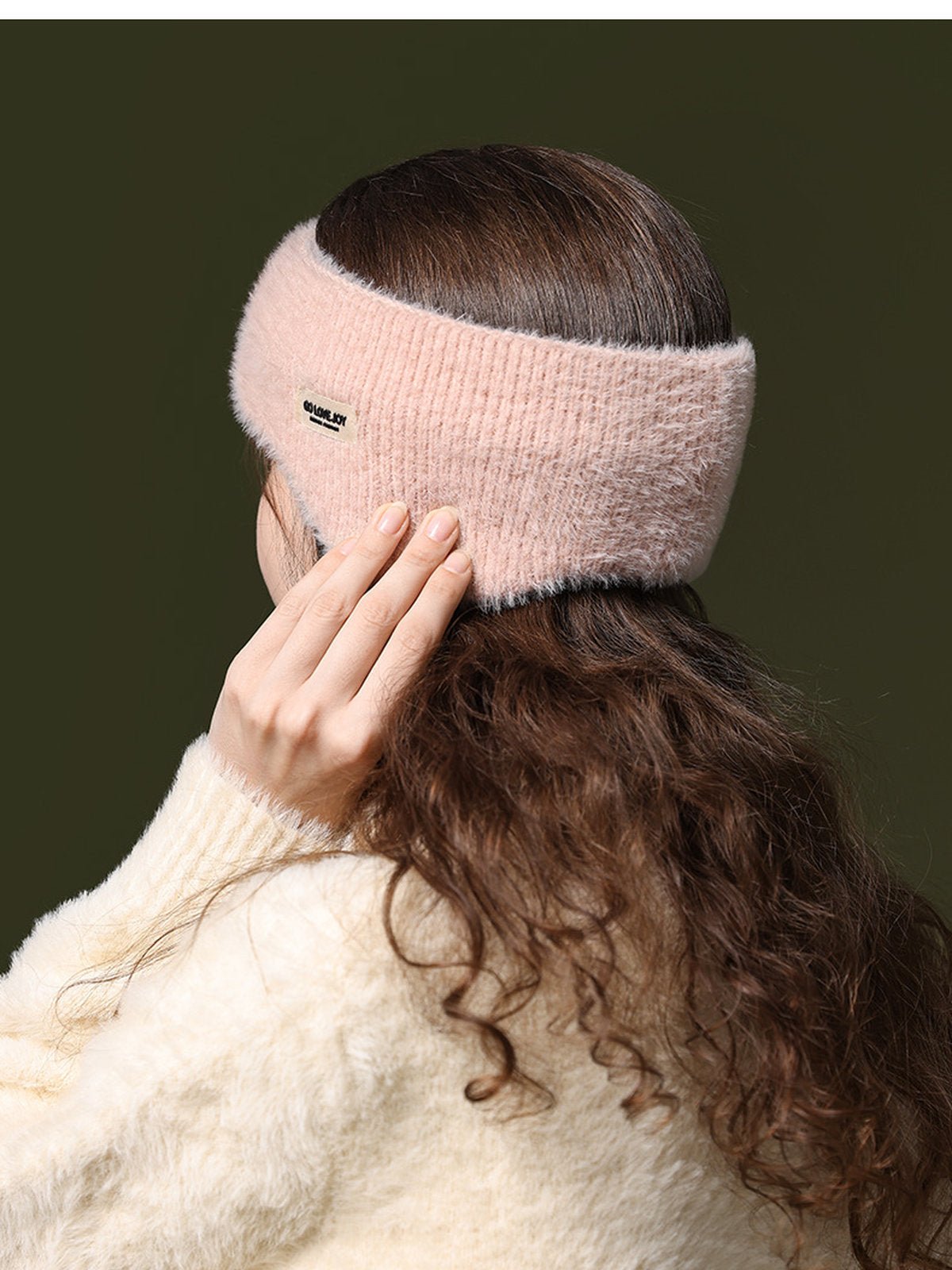 Cache - oreilles hiver doux, bandeau chaud, protection anti - froid, confort moelleux, accessoire de sport, style décontracté, modèle Sadire - Cache - oreilles - Rose
