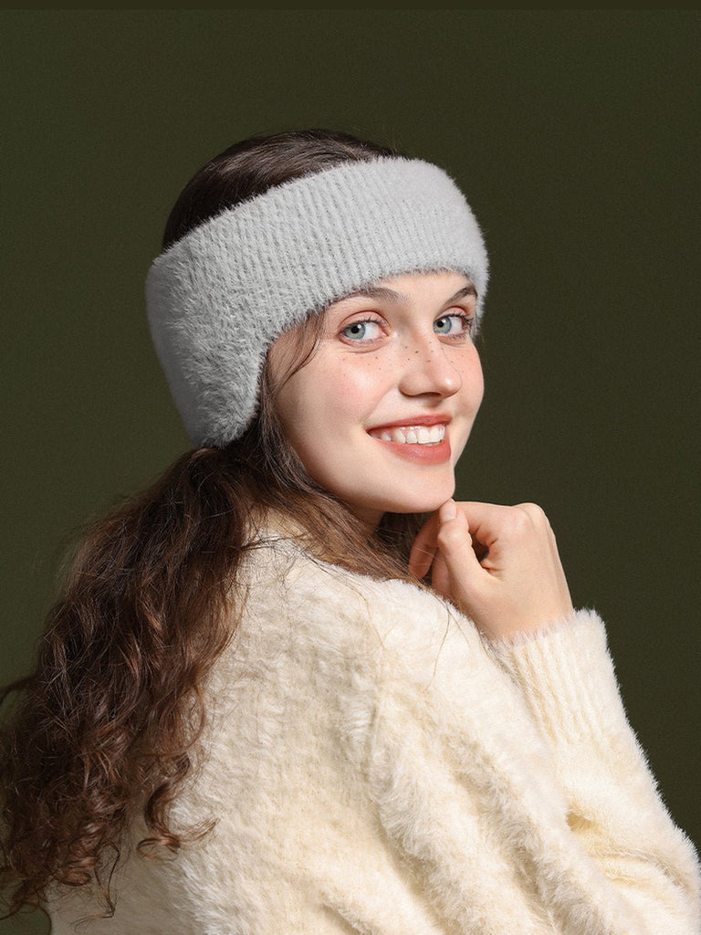 Cache - oreilles hiver doux, bandeau chaud, protection anti - froid, confort moelleux, accessoire de sport, style décontracté, modèle Sadire - Cache - oreilles - Gris