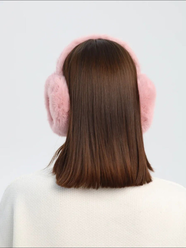 Cache - oreilles hiver femme, oreillettes chaudes, fausse fourrure douce, pliables, confort thermique, anti - froid, protection vent, accessoire mode hiver, modèle Umine - Cache - oreilles - Rose