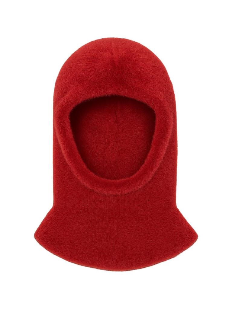 Cagoule douce fausse fourrure, bonnet balaclava chaud hiver, cagoule unisexe, cagoule polaire colorée, cagoule tricotée douce, cagoule confort cocon, modèle Parkie - Écharpe - Rouge
