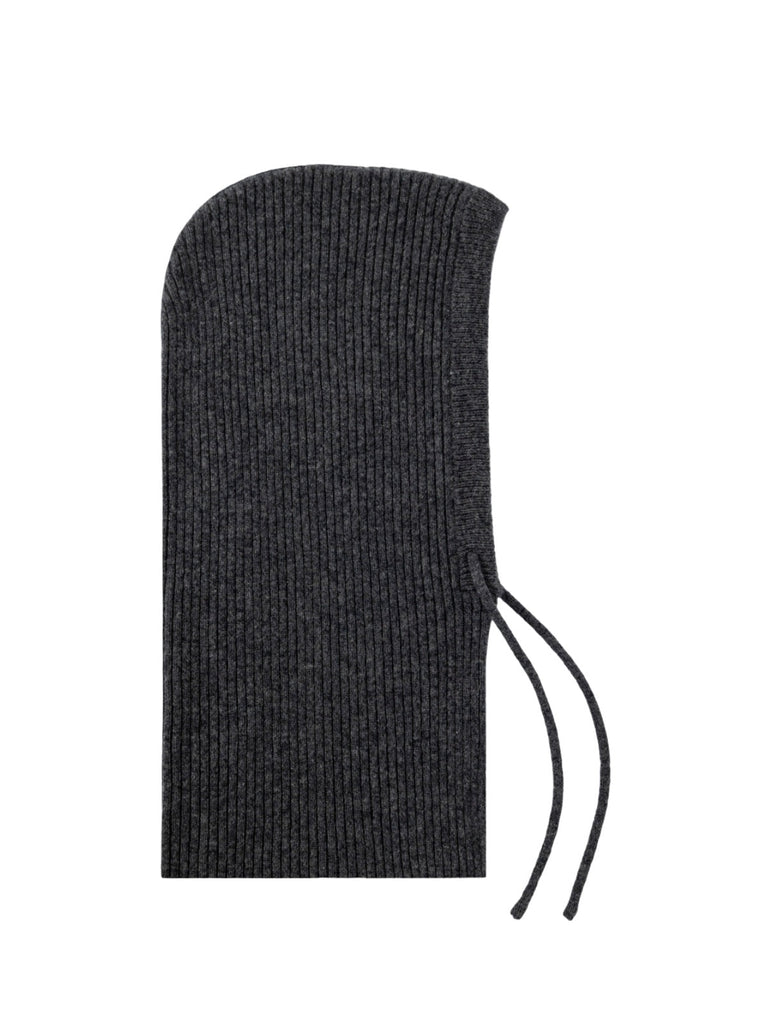 Cagoule en laine premium, bonnet balaclava femme hiver, cagoule tricotée douce, cache - cou chaud, capuche ajustable, modèle Sapharina - Écharpe - Gris foncé