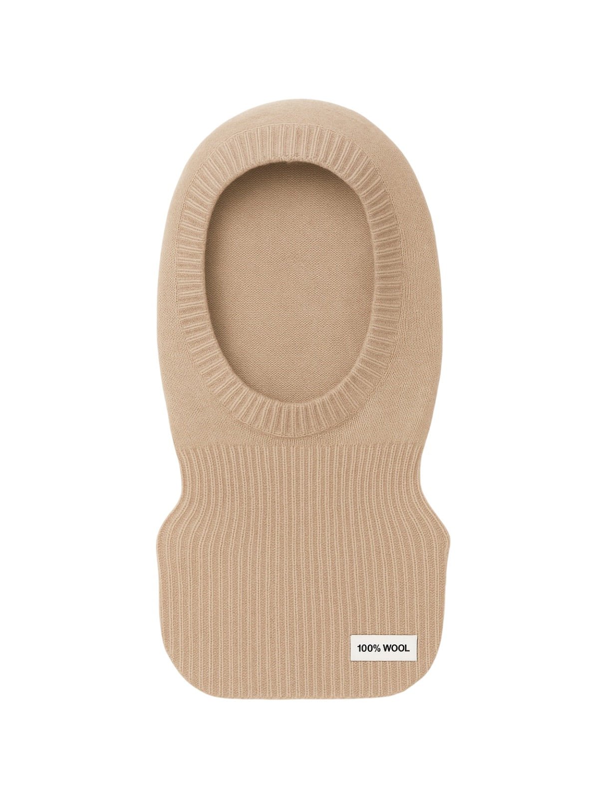 Cagoule femme laine mérinos, tricot doux et chaud, col intégré hiver, accessoire mode protection froid, bonnet cagoule chic, modèle Olise - Écharpe - Beige