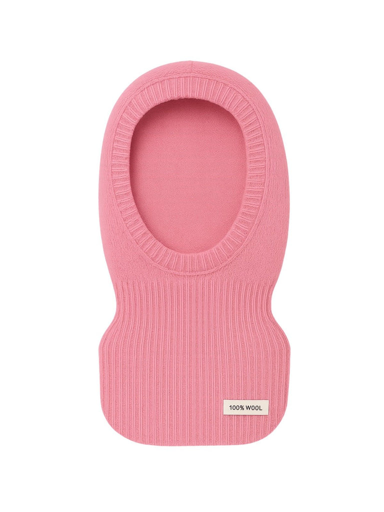 Cagoule femme laine mérinos, tricot doux et chaud, col intégré hiver, accessoire mode protection froid, bonnet cagoule chic, modèle Olise - Écharpe - Rose