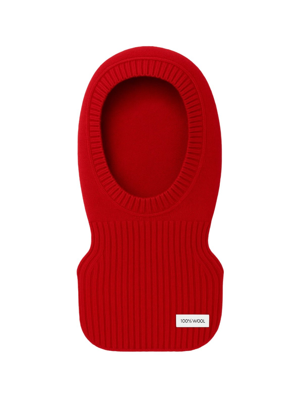 Cagoule femme laine mérinos, tricot doux et chaud, col intégré hiver, accessoire mode protection froid, bonnet cagoule chic, modèle Olise - Écharpe - Rouge