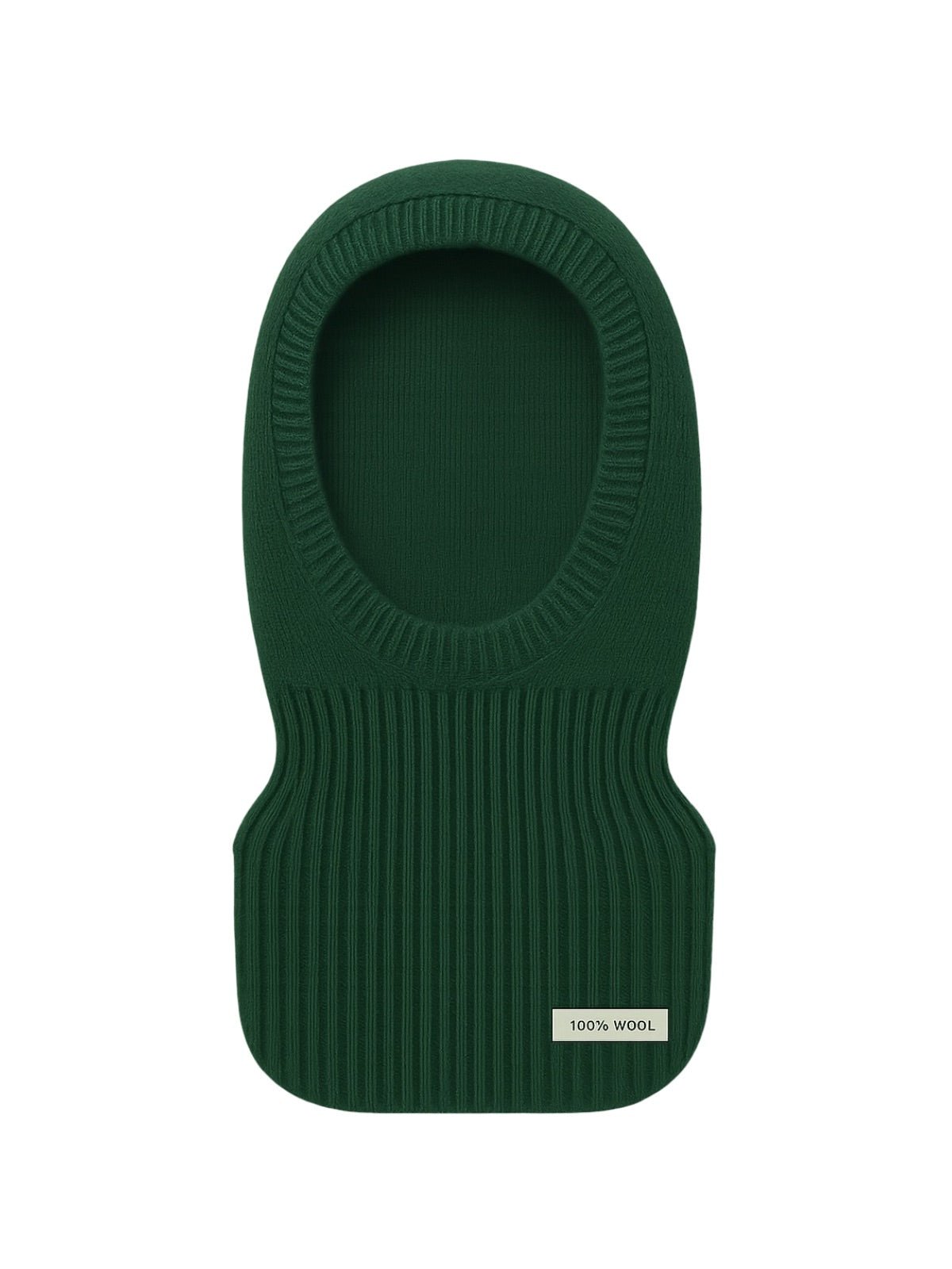 Cagoule femme laine mérinos, tricot doux et chaud, col intégré hiver, accessoire mode protection froid, bonnet cagoule chic, modèle Olise - Écharpe - Vert