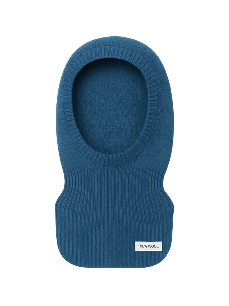 Cagoule femme laine mérinos, tricot doux et chaud, col intégré hiver, accessoire mode protection froid, bonnet cagoule chic, modèle Olise - Écharpe - Bleu
