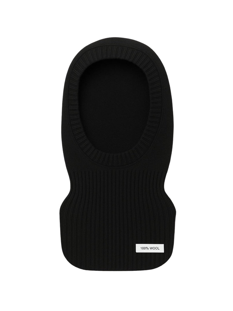Cagoule femme laine mérinos, tricot doux et chaud, col intégré hiver, accessoire mode protection froid, bonnet cagoule chic, modèle Olise - Écharpe - Noir