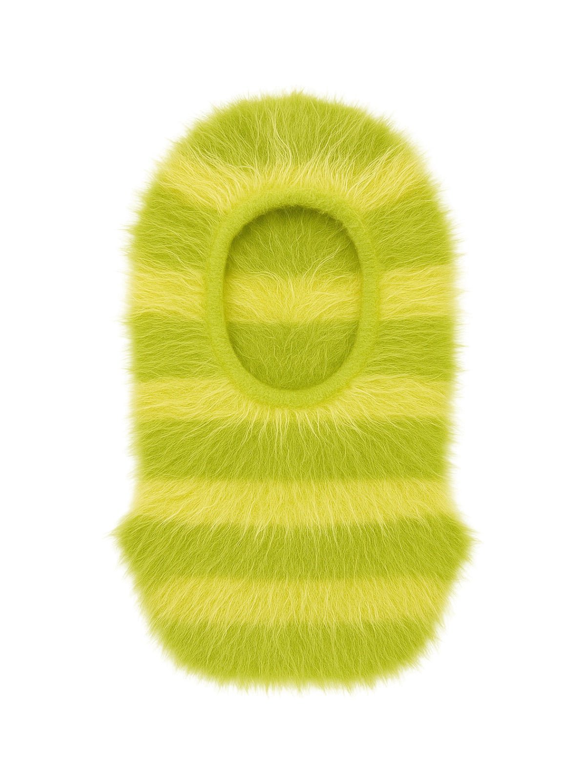 Cagoule tricotée douce en fausse fourrure, unisexe chaude, à rayures, cagoule d’hiver colorée, style streetwear, moelleuse à enfiler, modèle Yénize - Écharpe - Vert