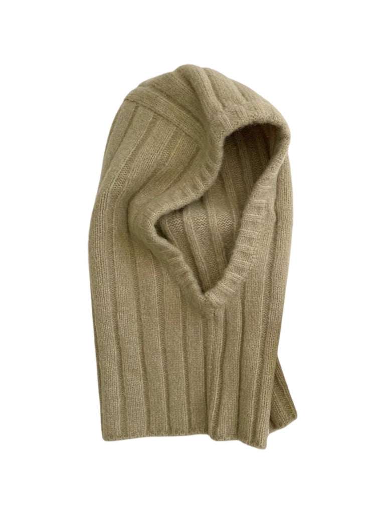Cagoule tricotée en laine, cagoule femme hiver, cagoule unisexe chaude, balaclava douce, cagoule protectrice cou et tête, modèle Kissa - Écharpe - Vert