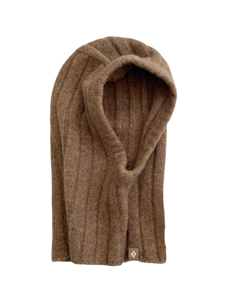 Cagoule tricotée en laine, cagoule femme hiver, cagoule unisexe chaude, balaclava douce, cagoule protectrice cou et tête, modèle Kissa - Écharpe - Marron