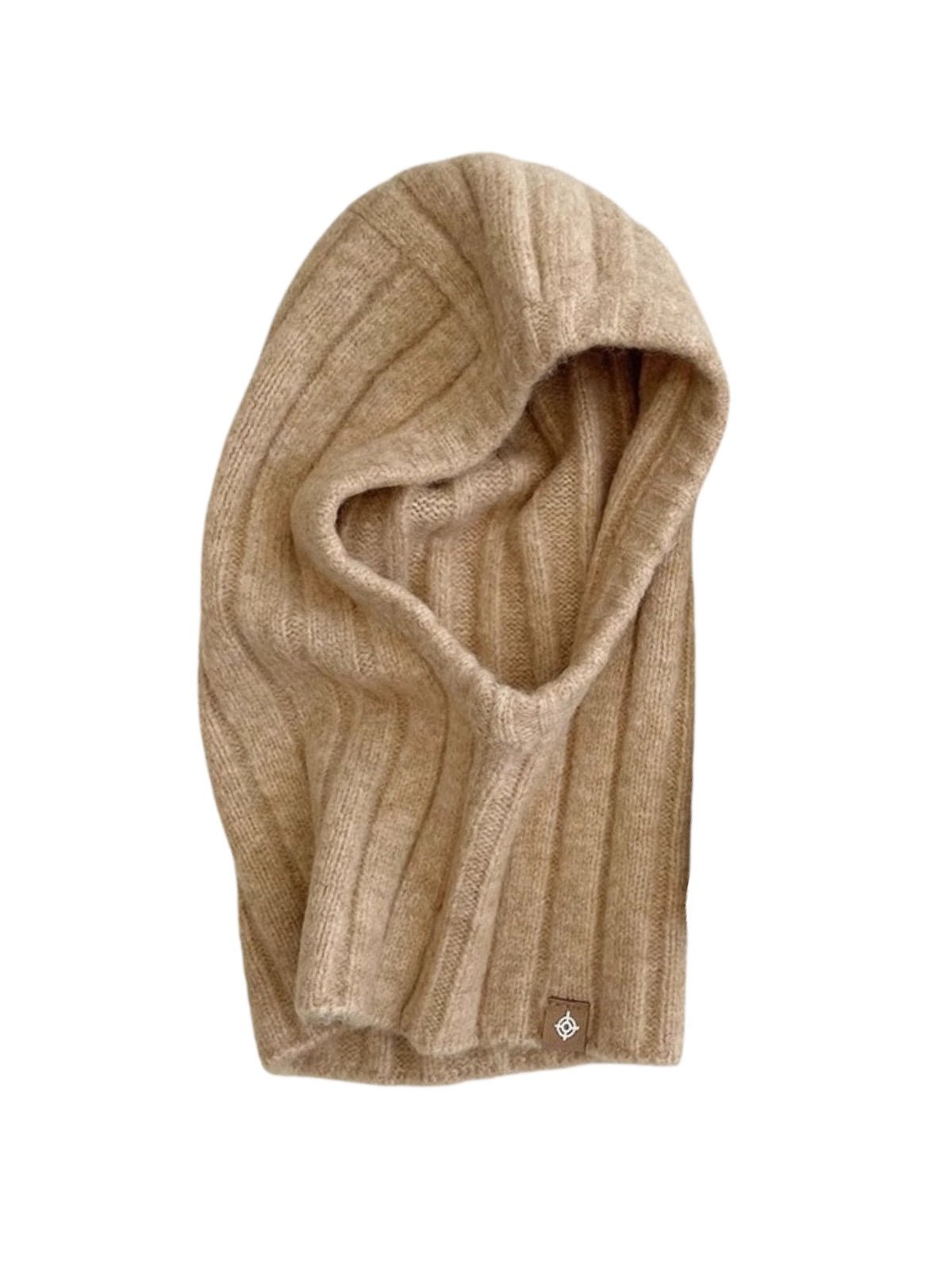 Cagoule tricotée en laine, cagoule femme hiver, cagoule unisexe chaude, balaclava douce, cagoule protectrice cou et tête, modèle Kissa - Écharpe - Beige