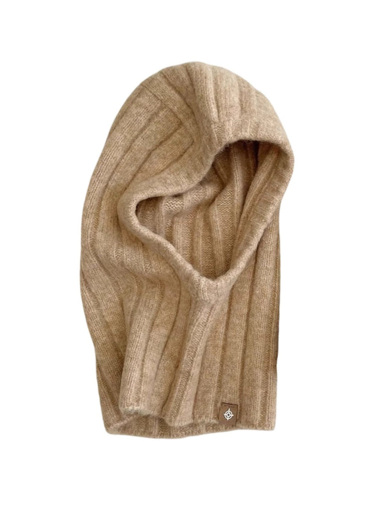 Cagoule tricotée en laine, cagoule femme hiver, cagoule unisexe chaude, balaclava douce, cagoule protectrice cou et tête, modèle Kissa - Écharpe - Beige