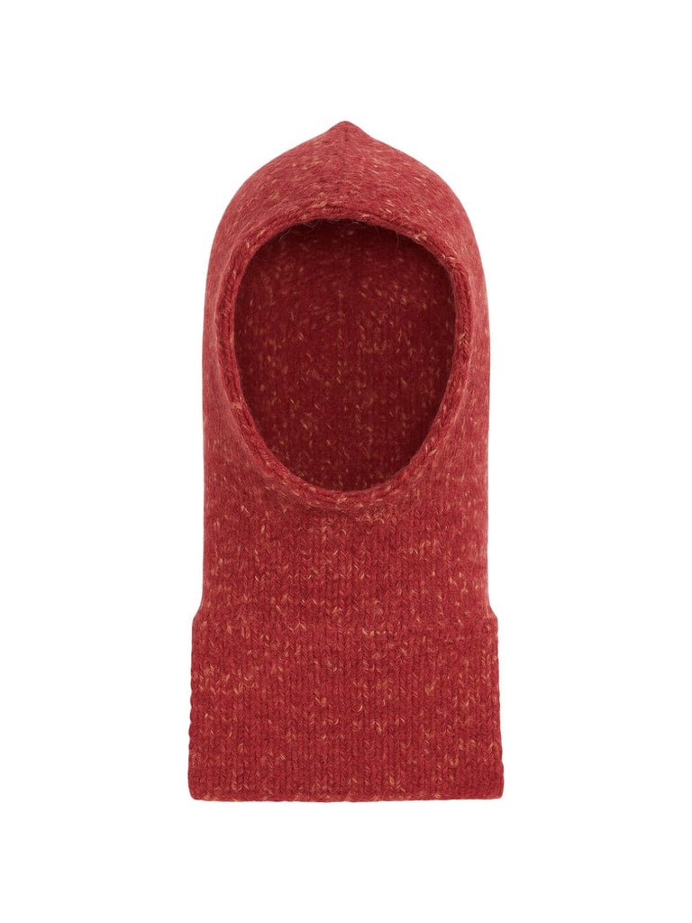 Cagoule tricotée femme hiver, cagoule en laine mélangée douce, capuche col intégrée, balaclava chaude, cagoule sans couture, bonnet cache - cou, modèle Békine - Écharpe - Rouge