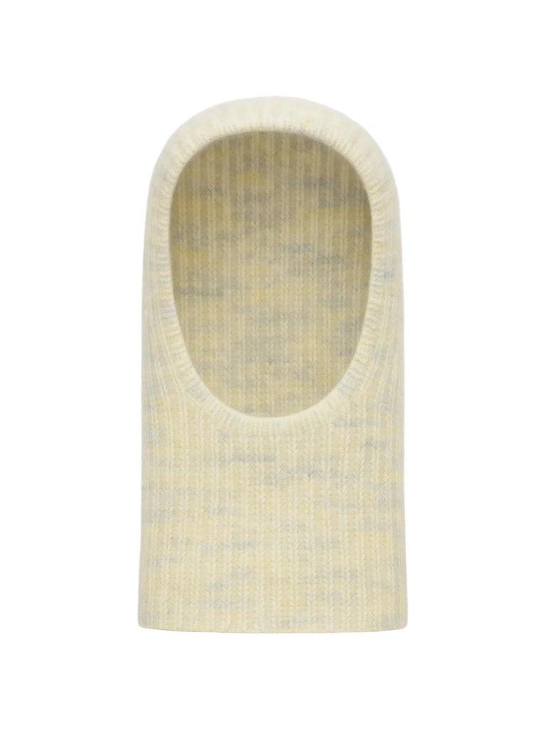 Cagoule tricotée femme hiver, cagoule en laine mélangée douce, capuche col intégrée, balaclava chaude, cagoule sans couture, bonnet cache - cou, modèle Békine - Écharpe - Crème