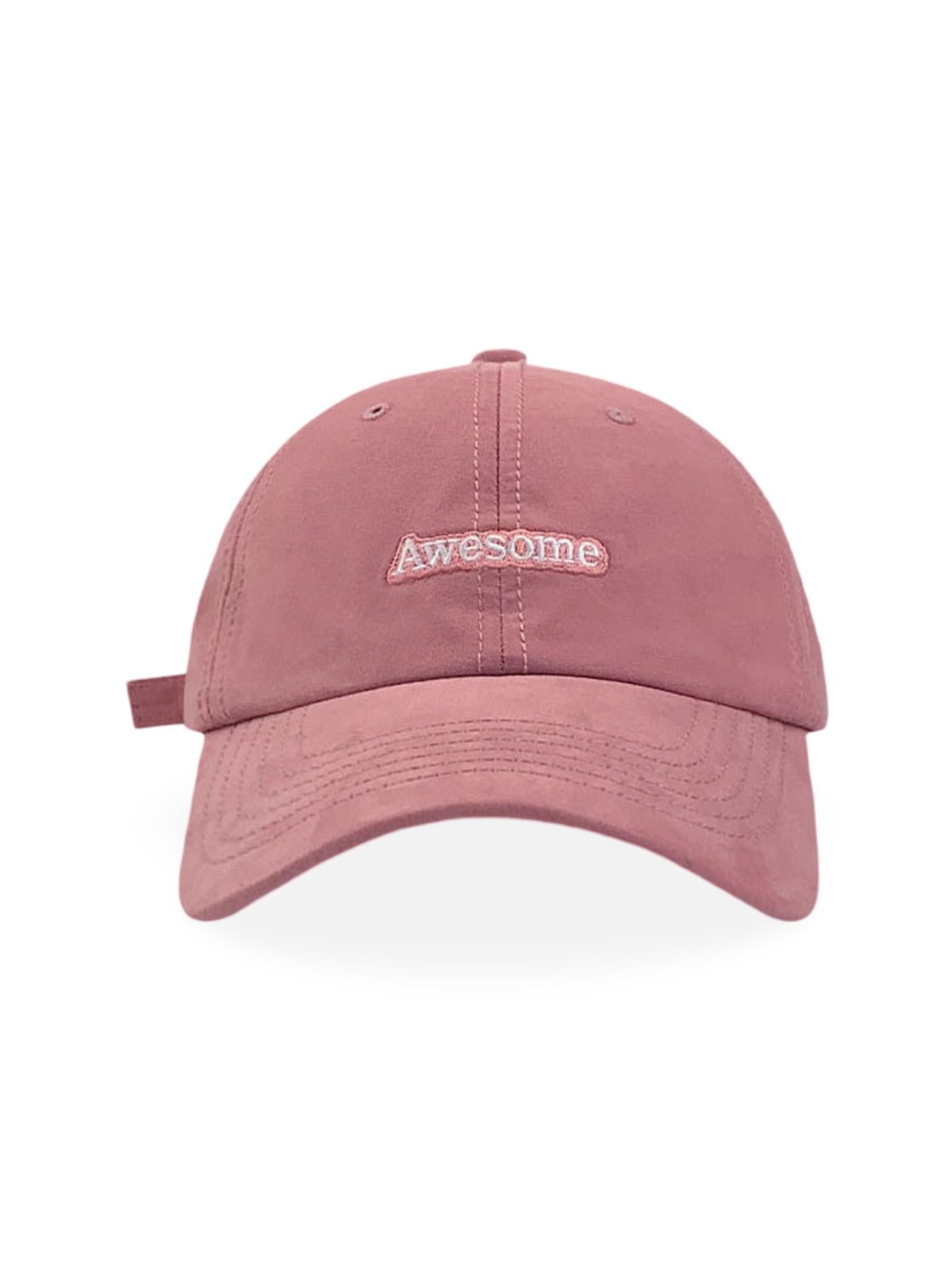 Casquette baseball coton brodée Awesome, ajustable, visière courbée, plusieurs couleurs, modèle Volin - Casquette - Rose