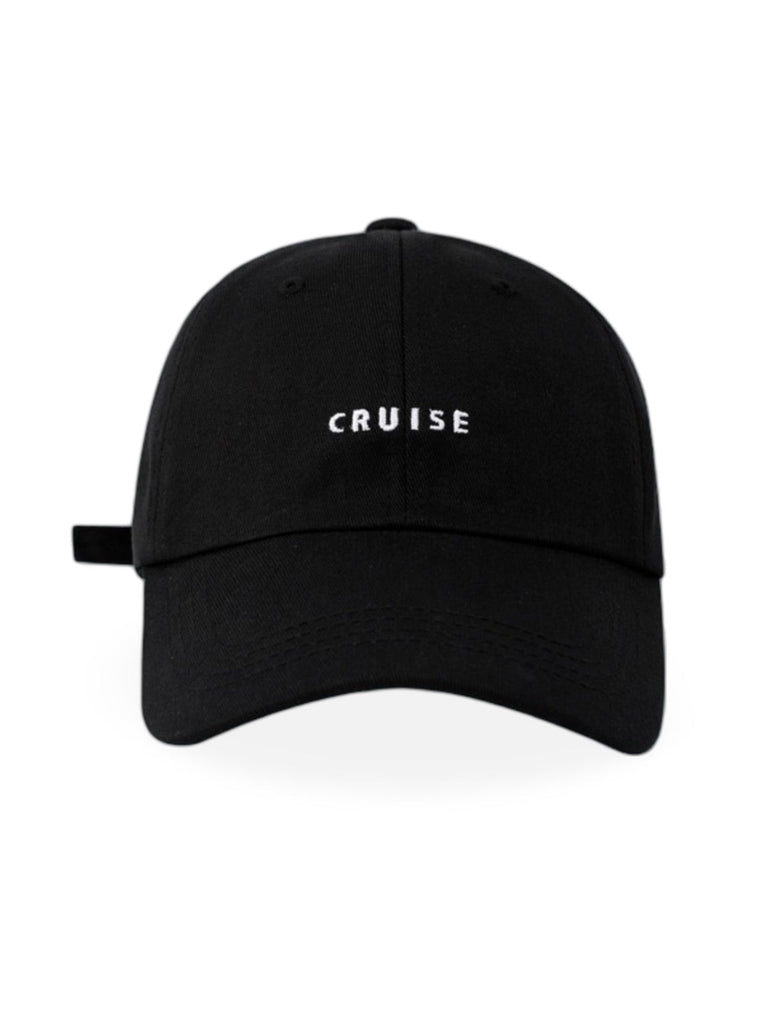 Casquette brodée Cruise, en coton, réglable, broderie minimaliste, visière courbée, style unisexe, modèle Cruise - Casquette - Noir