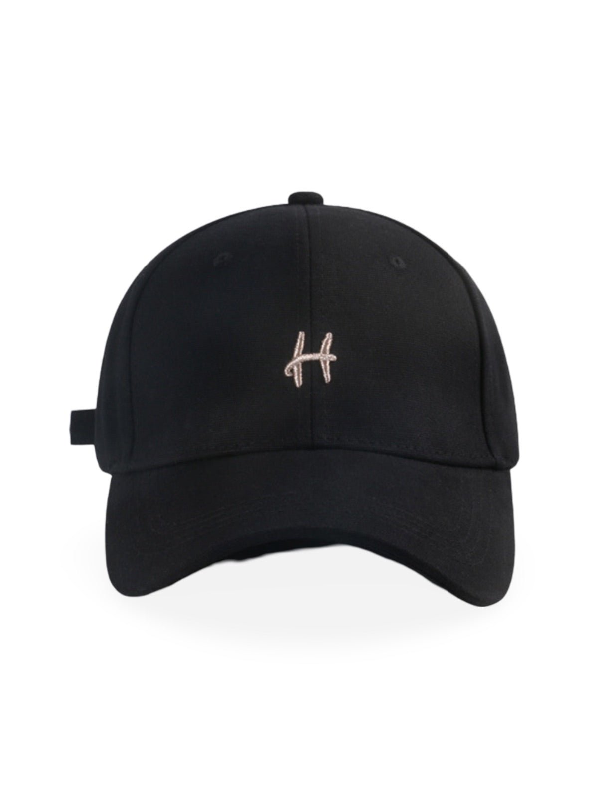 Casquette de baseball en coton brodée H, réglable, urbaine Y2K, mode été, modèle Toka - Casquette - Noir