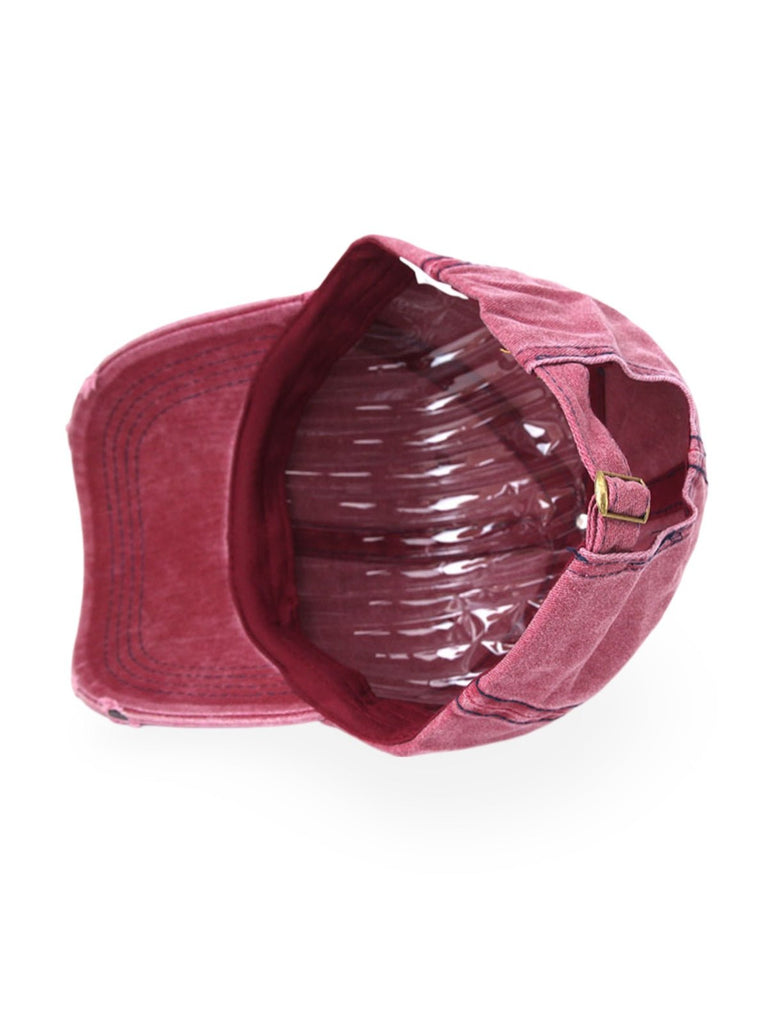 Casquette tigre brodée, style vintage, coton délavé, look usé, mode urbaine, modèle Tigro - Casquette - Rose