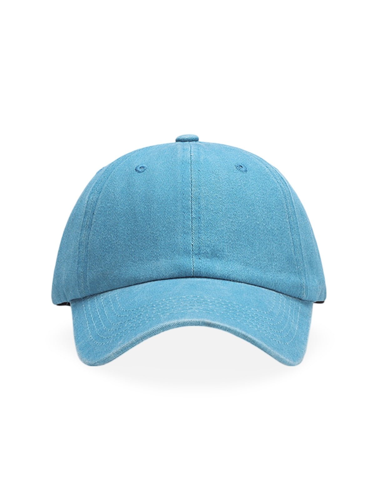Casquette unisexe coton délavé, au style rétro, visière courbée, réglable, modèle Méty - Casquette - Bleu clair