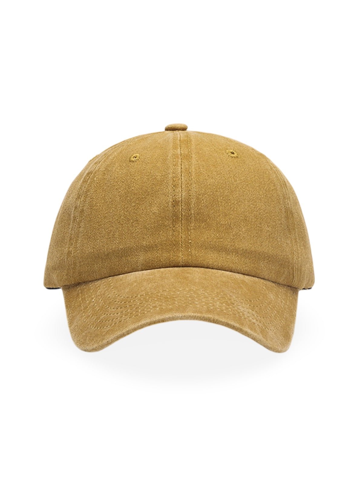 Casquette unisexe coton délavé, au style rétro, visière courbée, réglable, modèle Méty - Casquette - Jaune