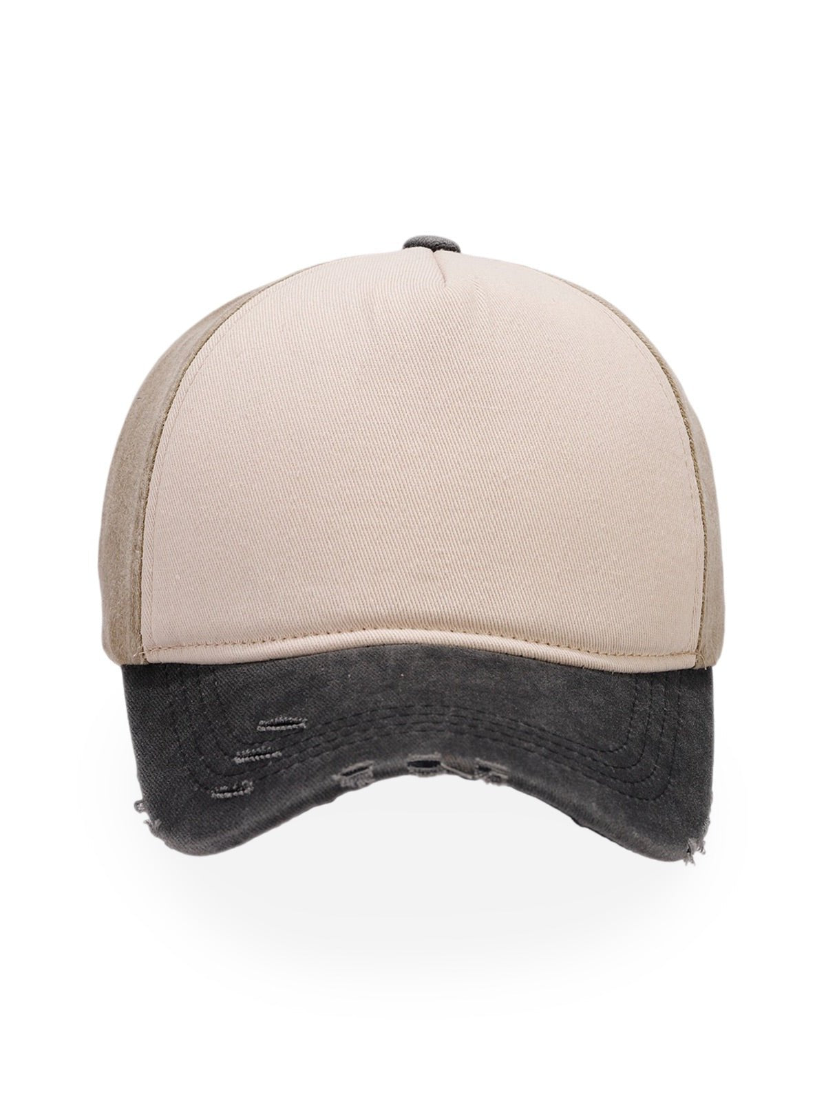 Casquette vintage délavée, coton respirant, visière courbée, ajustable, look usé, modèle Houno - Casquette - Noir