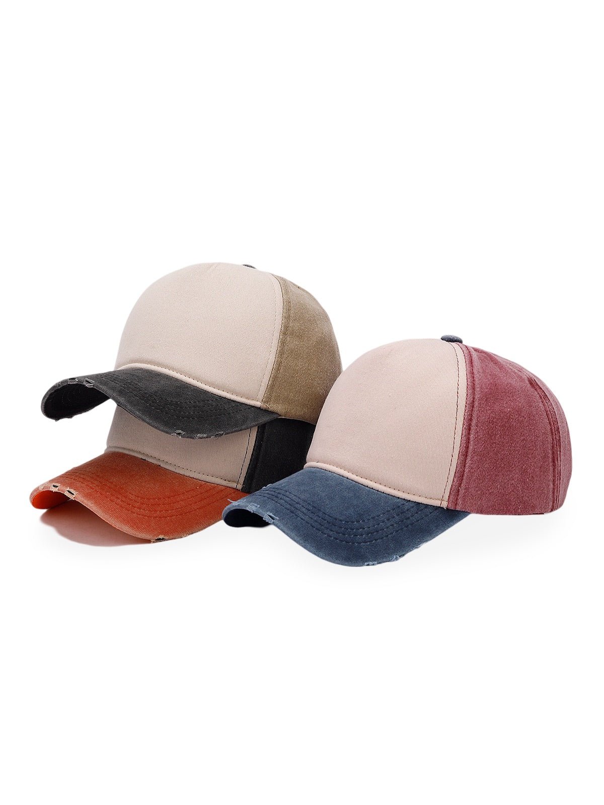 Casquette vintage délavée, coton respirant, visière courbée, ajustable, look usé, modèle Houno - Casquette - Gris