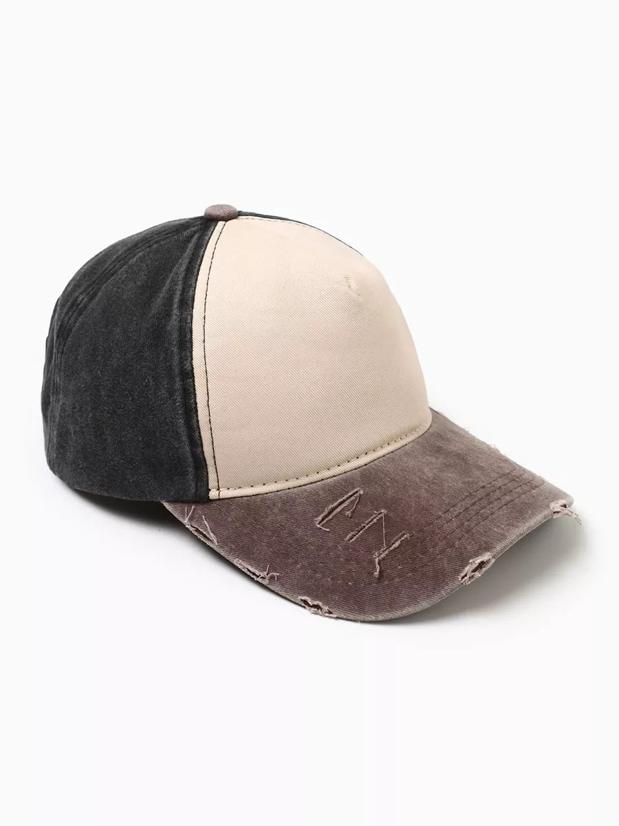 Casquette vintage délavée, coton respirant, visière courbée, ajustable, look usé, modèle Houno - Casquette - Gris