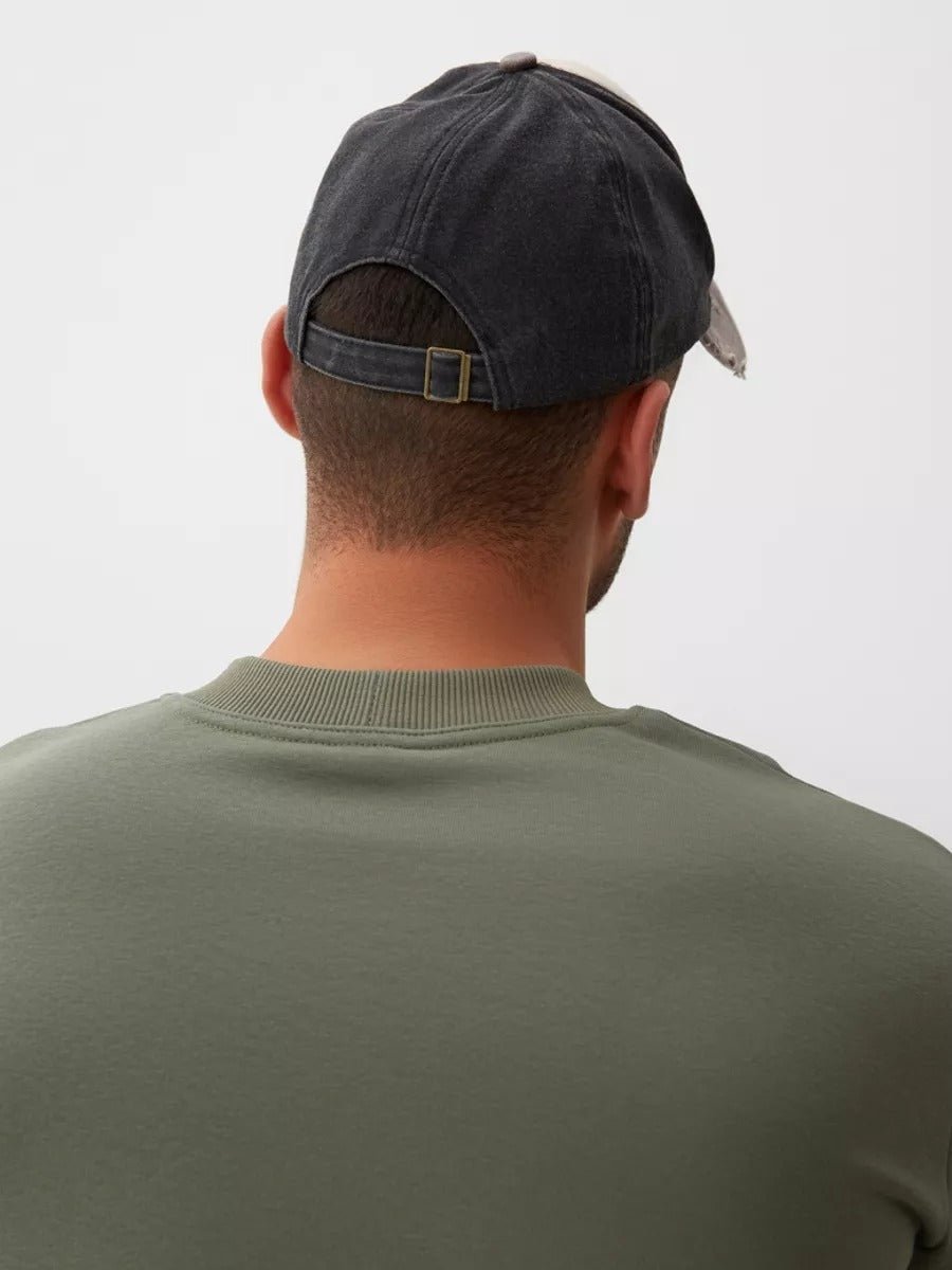 Casquette vintage délavée, coton respirant, visière courbée, ajustable, look usé, modèle Houno - Casquette - Gris