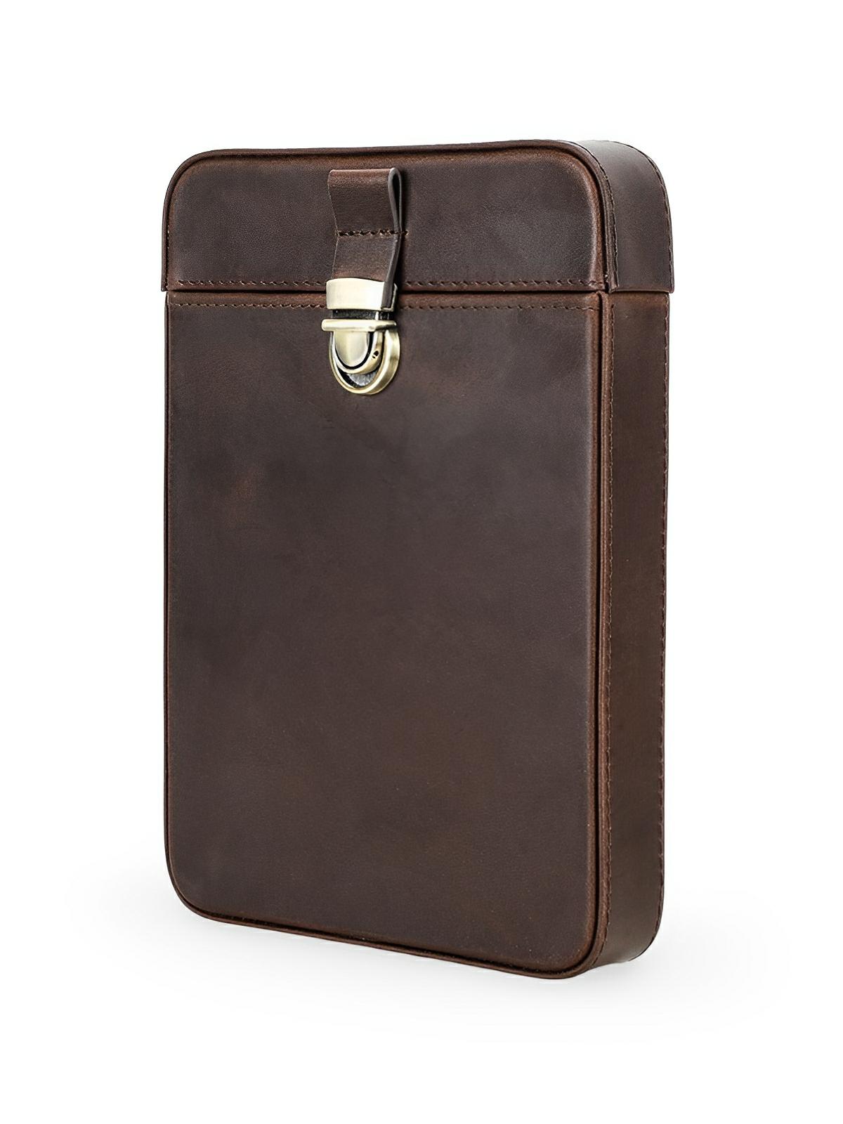 Cave à cigares, en cuir, forte de caractère, modèle Firminius - Coffret - Café
